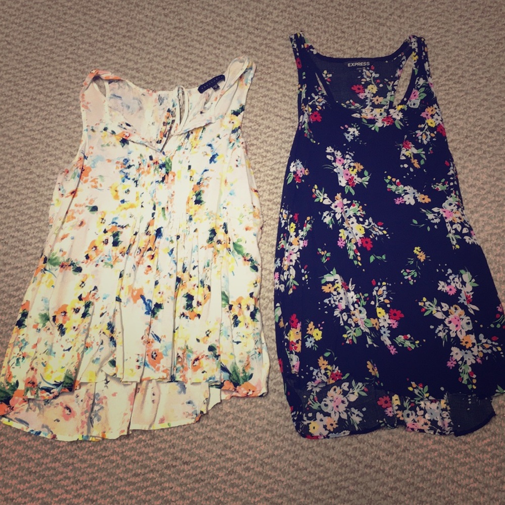 Pair of fun floral tanks!